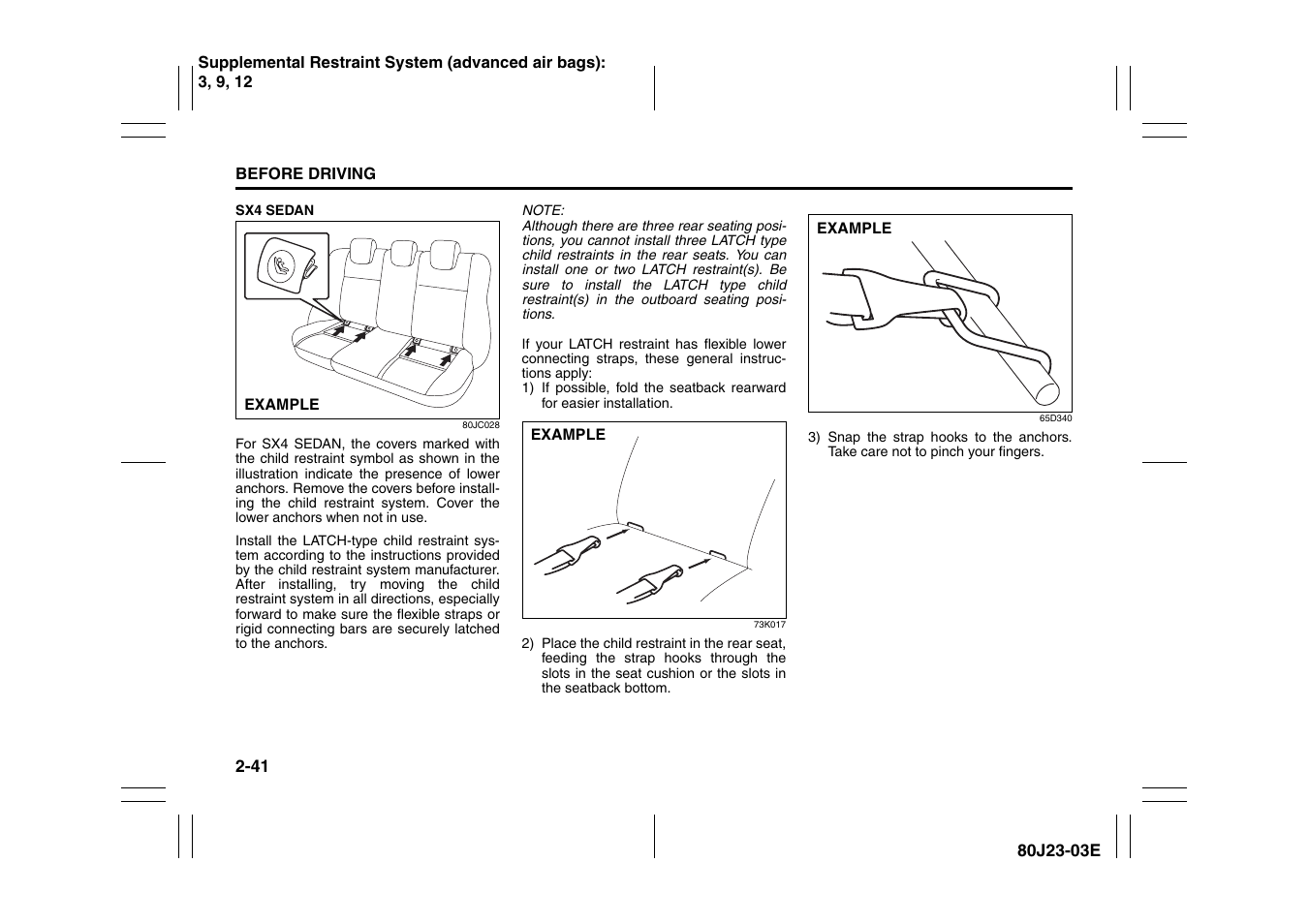 Suzuki 2010 SX4 SportBack User Manual | Page 58 / 297