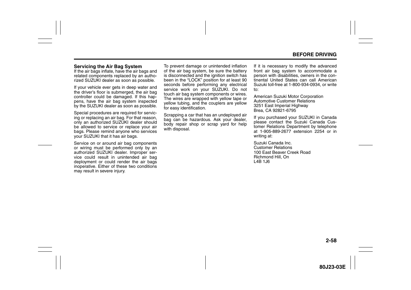 Suzuki 2010 SX4 SportBack User Manual | Page 75 / 297