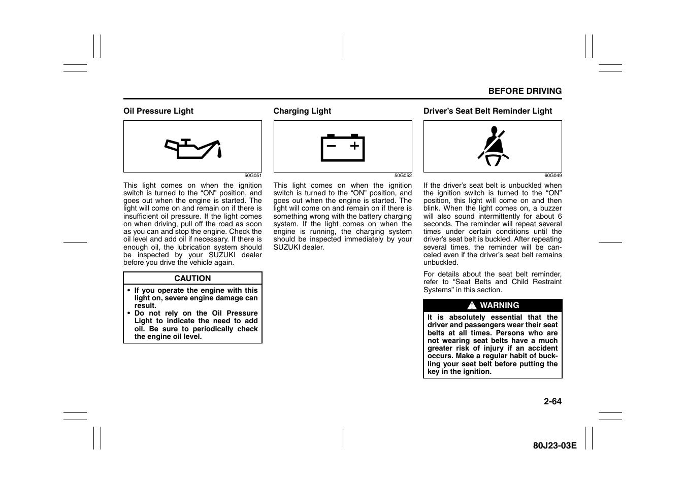 Suzuki 2010 SX4 SportBack User Manual | Page 81 / 297