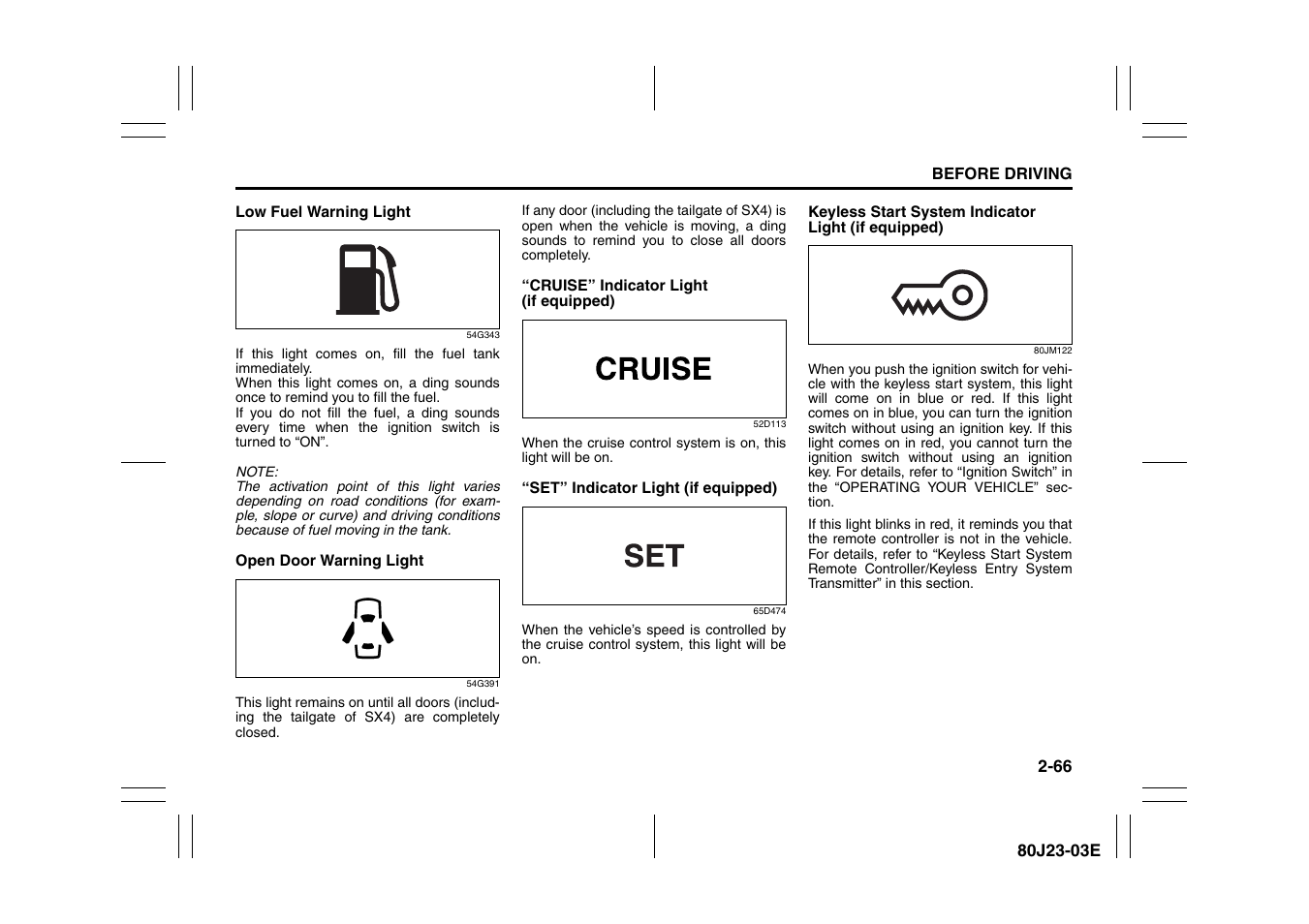 Suzuki 2010 SX4 SportBack User Manual | Page 83 / 297