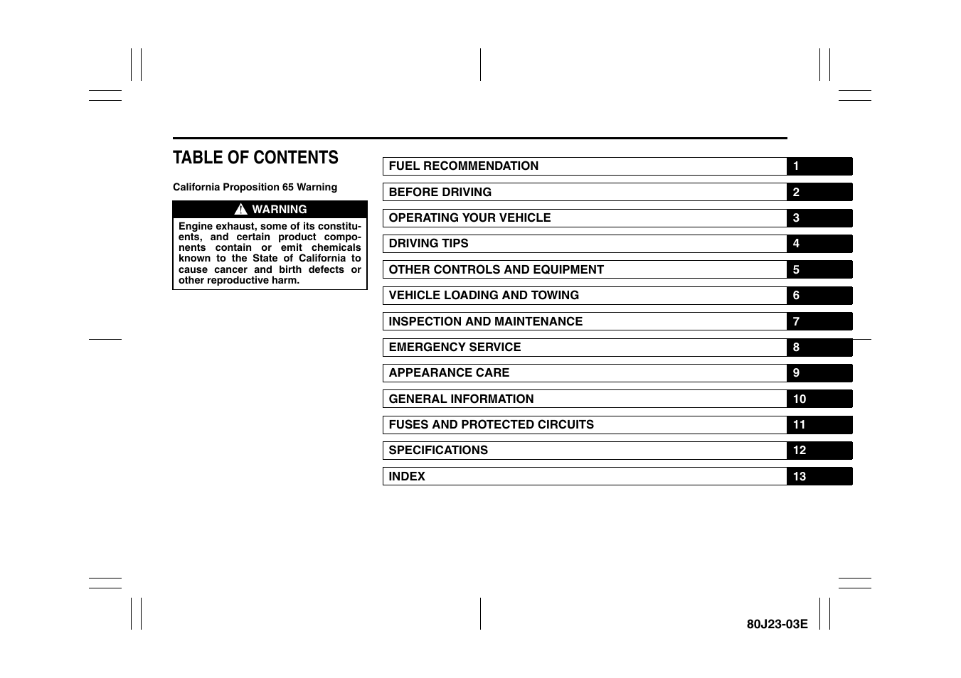 Suzuki 2010 SX4 SportBack User Manual | Page 9 / 297