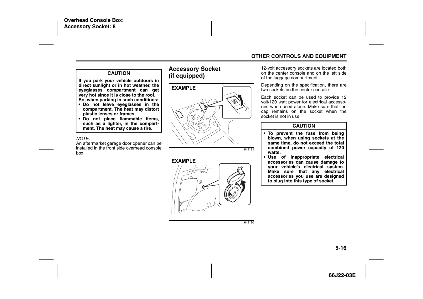 Accessory socket (if equipped) -16 | Suzuki Grand Vitara 99011-66J22-03E User Manual | Page 147 / 290