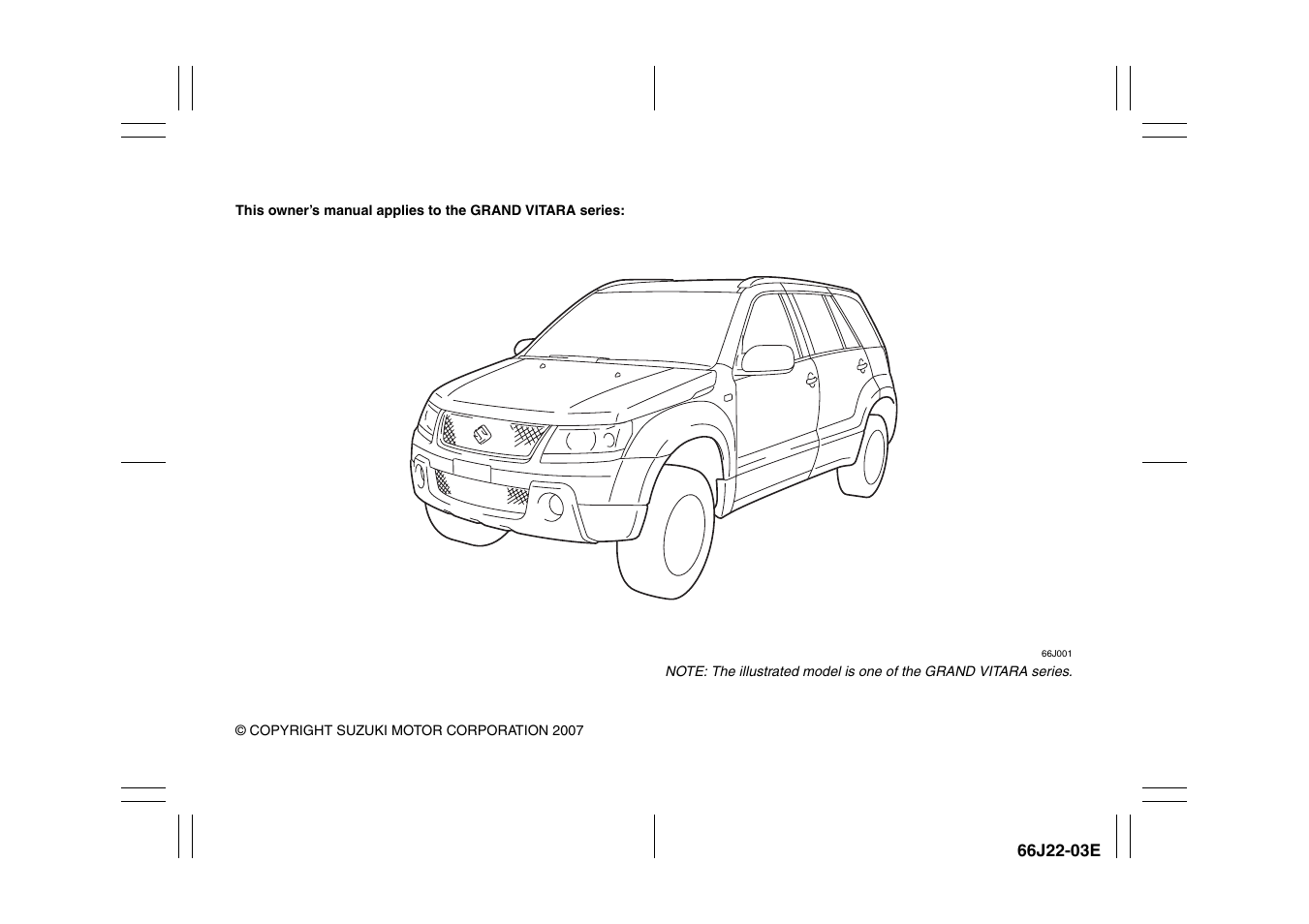 Suzuki Grand Vitara 99011-66J22-03E User Manual | Page 2 / 290