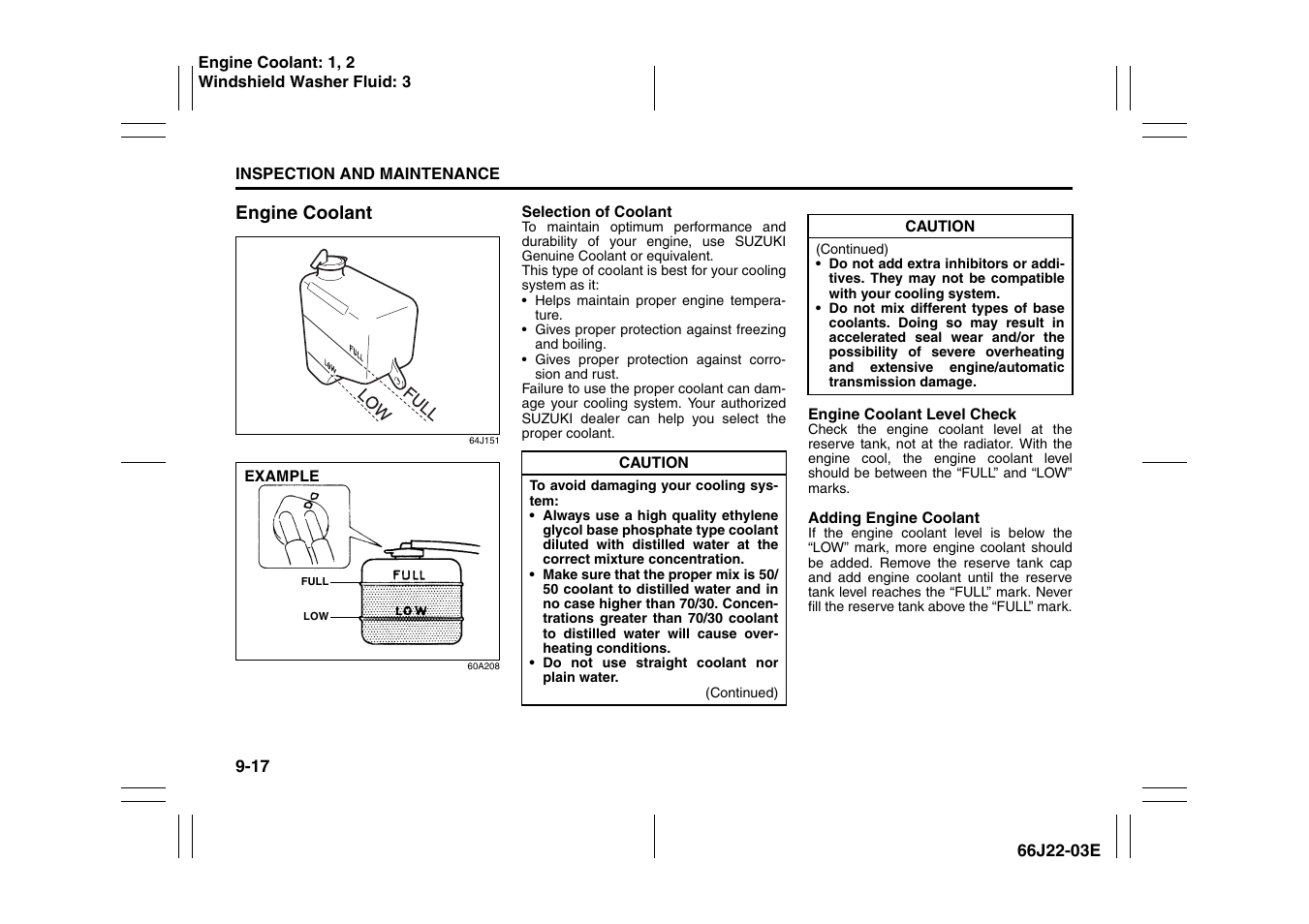 Engine coolant -17 | Suzuki Grand Vitara 99011-66J22-03E User Manual | Page 224 / 290