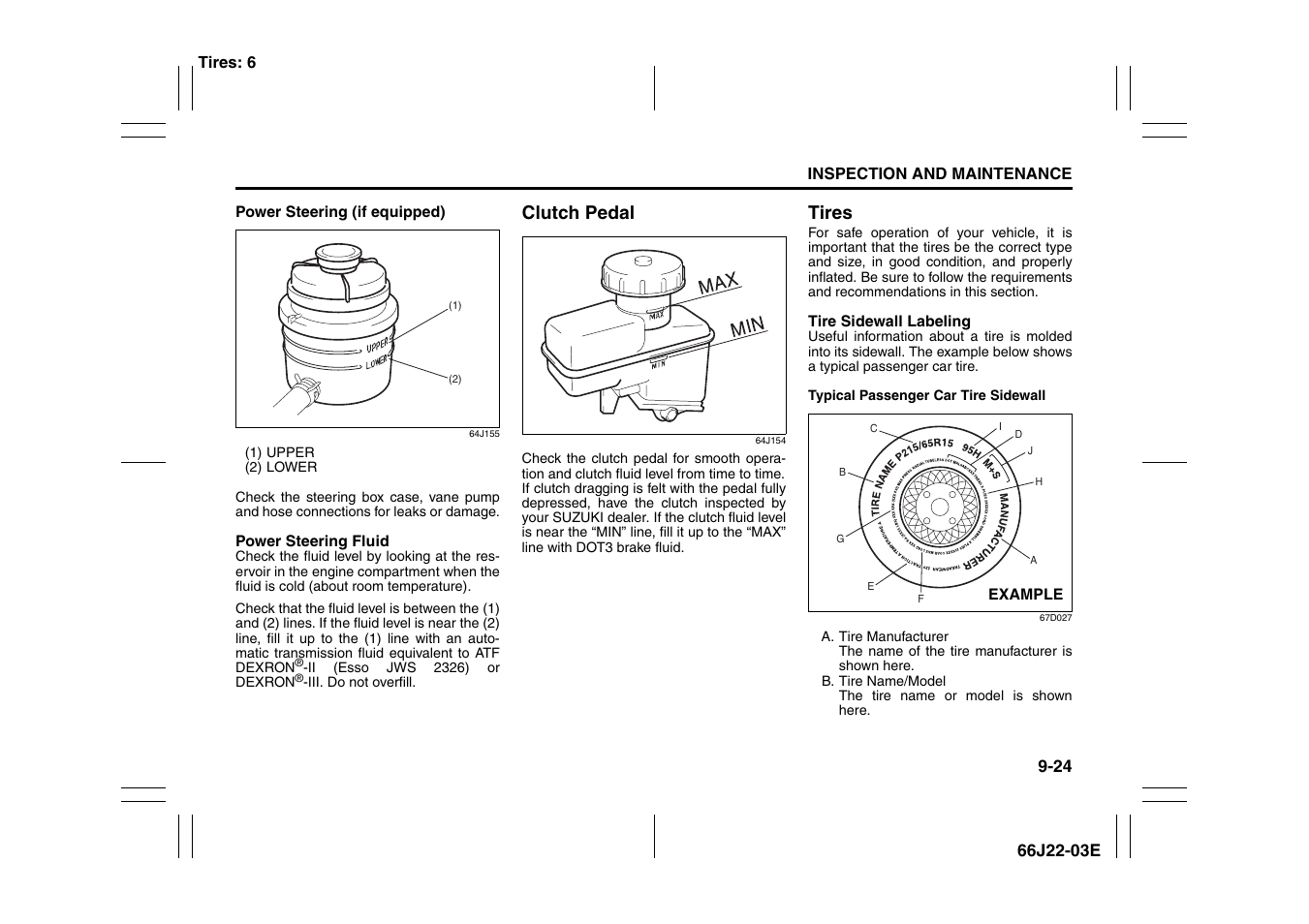 Clutch pedal -24 tires -24, Clutch pedal, Tires | Suzuki Grand Vitara 99011-66J22-03E User Manual | Page 231 / 290