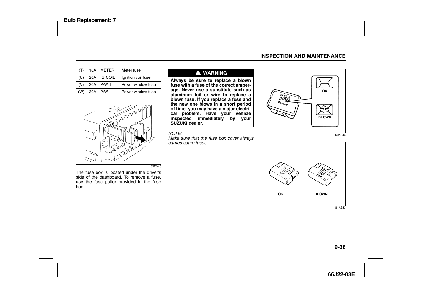 Suzuki Grand Vitara 99011-66J22-03E User Manual | Page 245 / 290