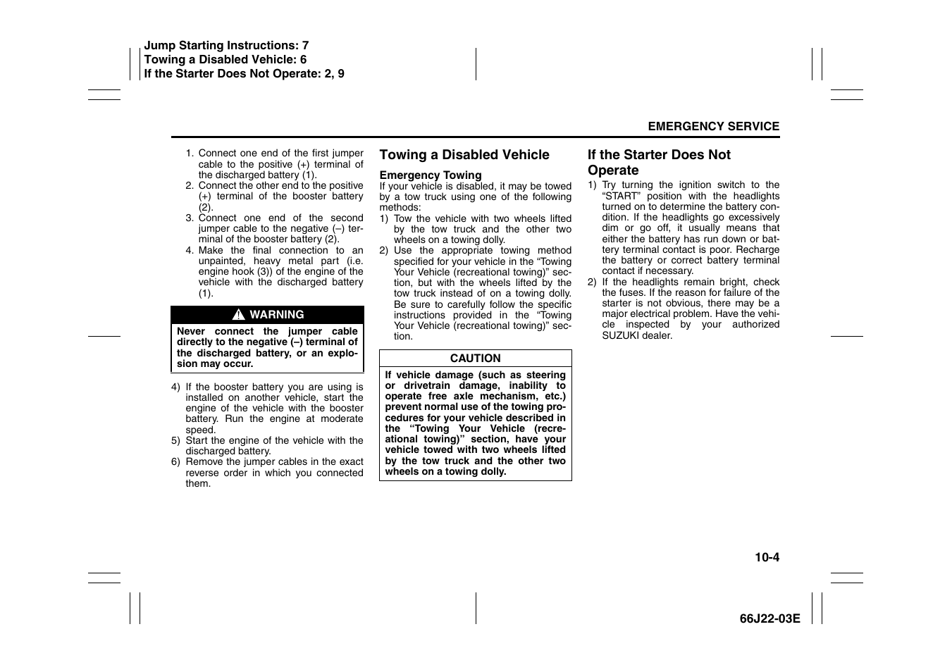 Suzuki Grand Vitara 99011-66J22-03E User Manual | Page 259 / 290