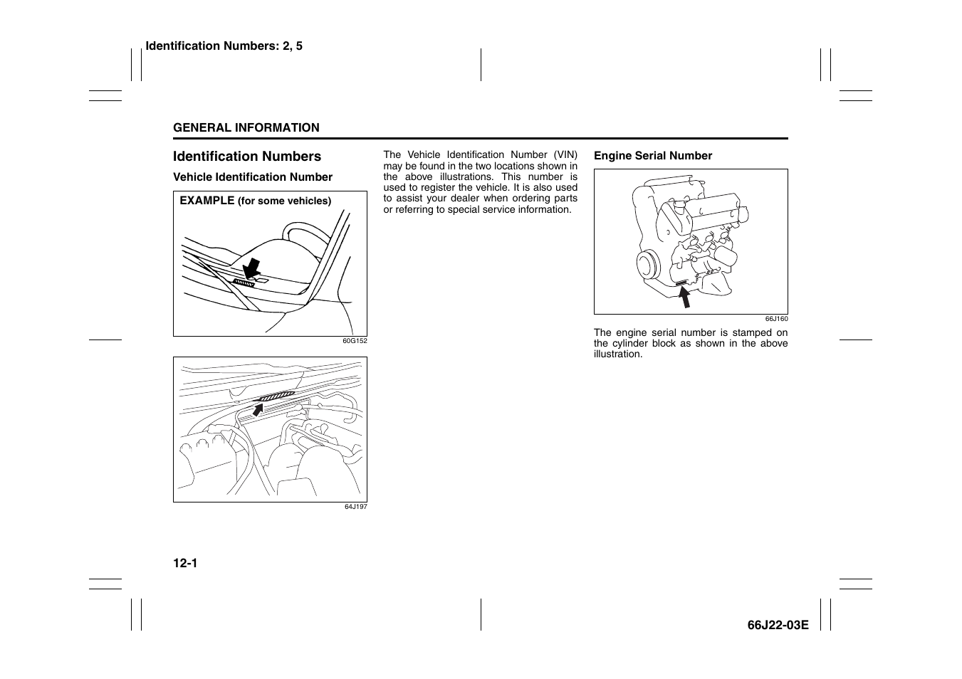 Identification numbers -1 | Suzuki Grand Vitara 99011-66J22-03E User Manual | Page 270 / 290