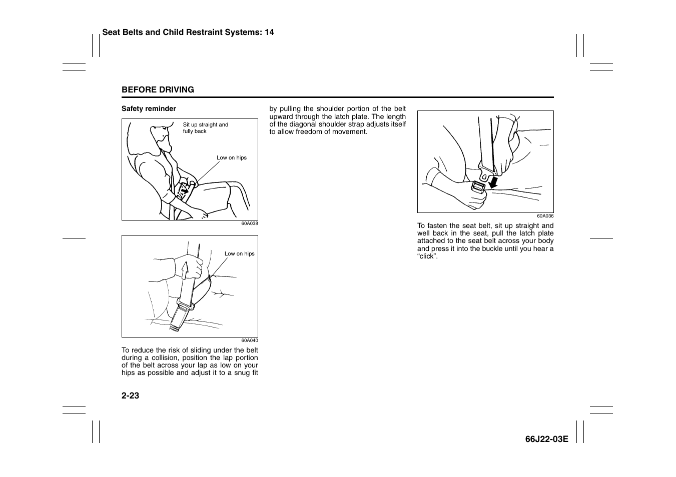 Suzuki Grand Vitara 99011-66J22-03E User Manual | Page 36 / 290