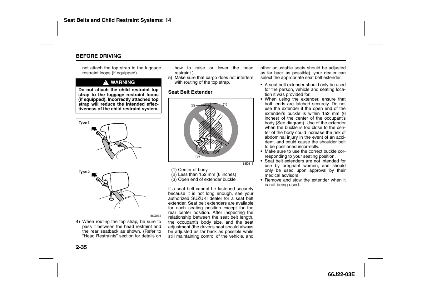 Suzuki Grand Vitara 99011-66J22-03E User Manual | Page 48 / 290