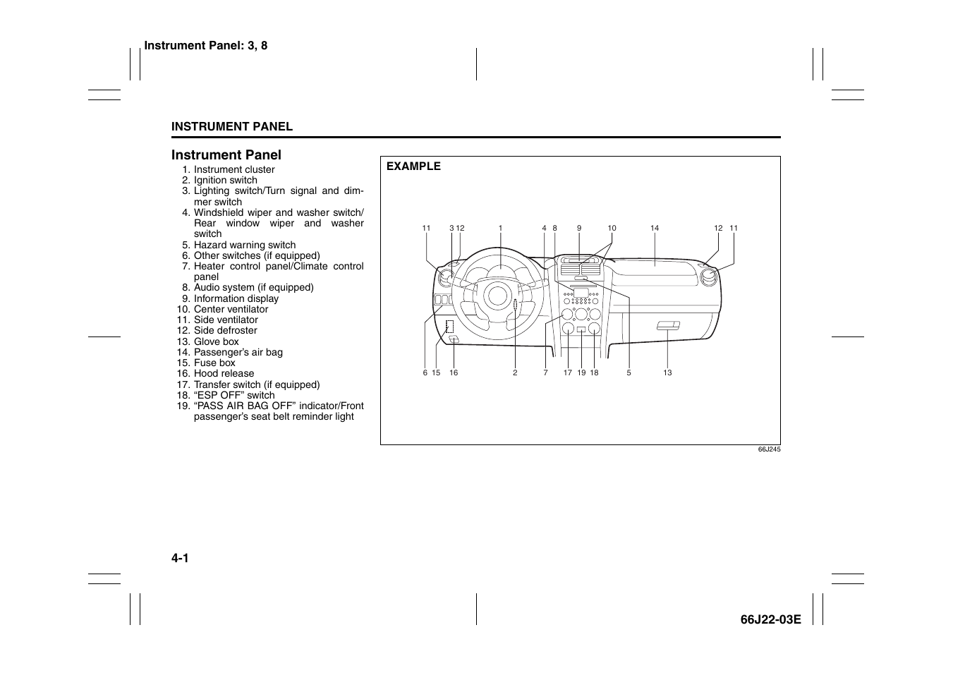 Instrument panel -1, Instrument panel | Suzuki Grand Vitara 99011-66J22-03E User Manual | Page 76 / 290