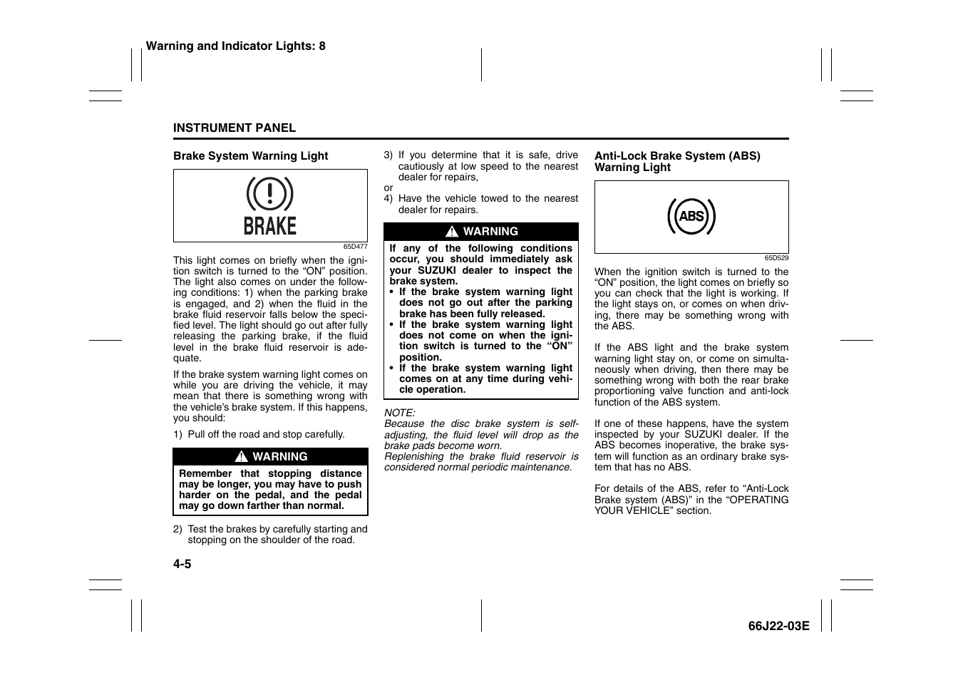 Suzuki Grand Vitara 99011-66J22-03E User Manual | Page 80 / 290