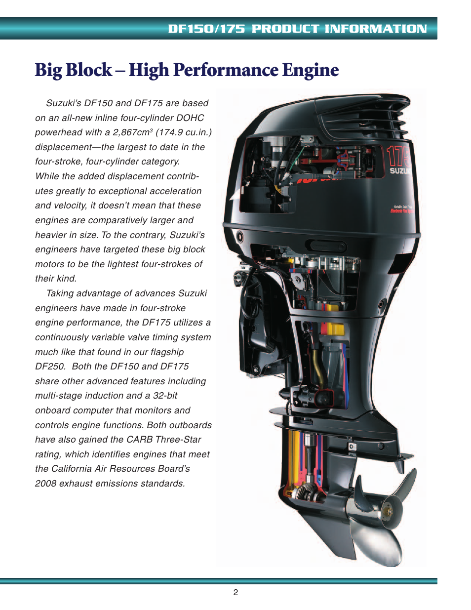 Big block – high performance engine | Suzuki DF150 User Manual | Page 3 / 8