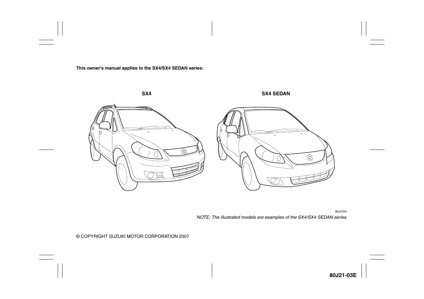 Suzuki SX4/SX4 SEDAN User Manual | Page 2 / 278