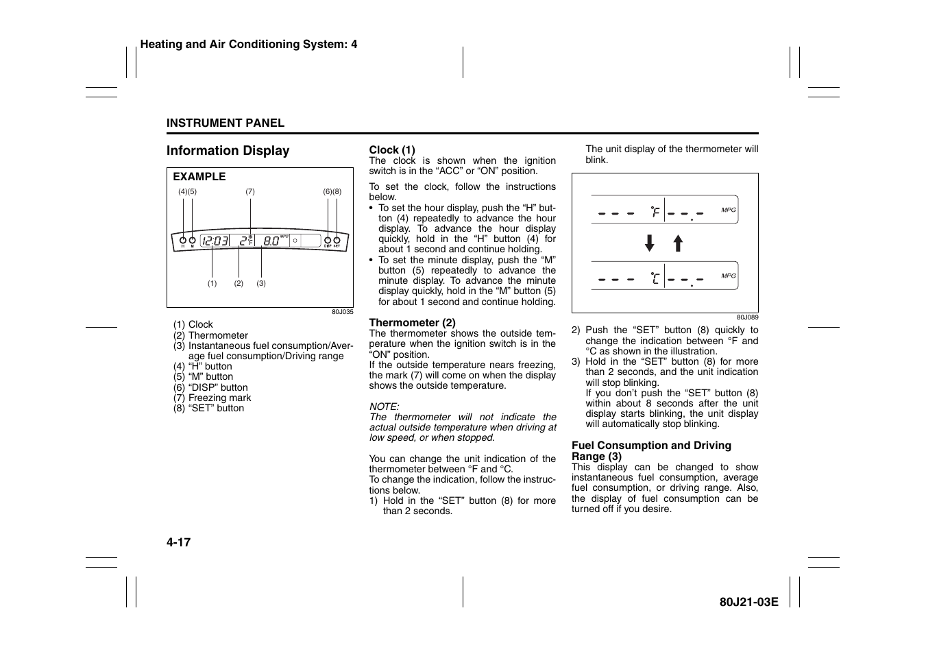 Information display | Suzuki SX4/SX4 SEDAN User Manual | Page 94 / 278