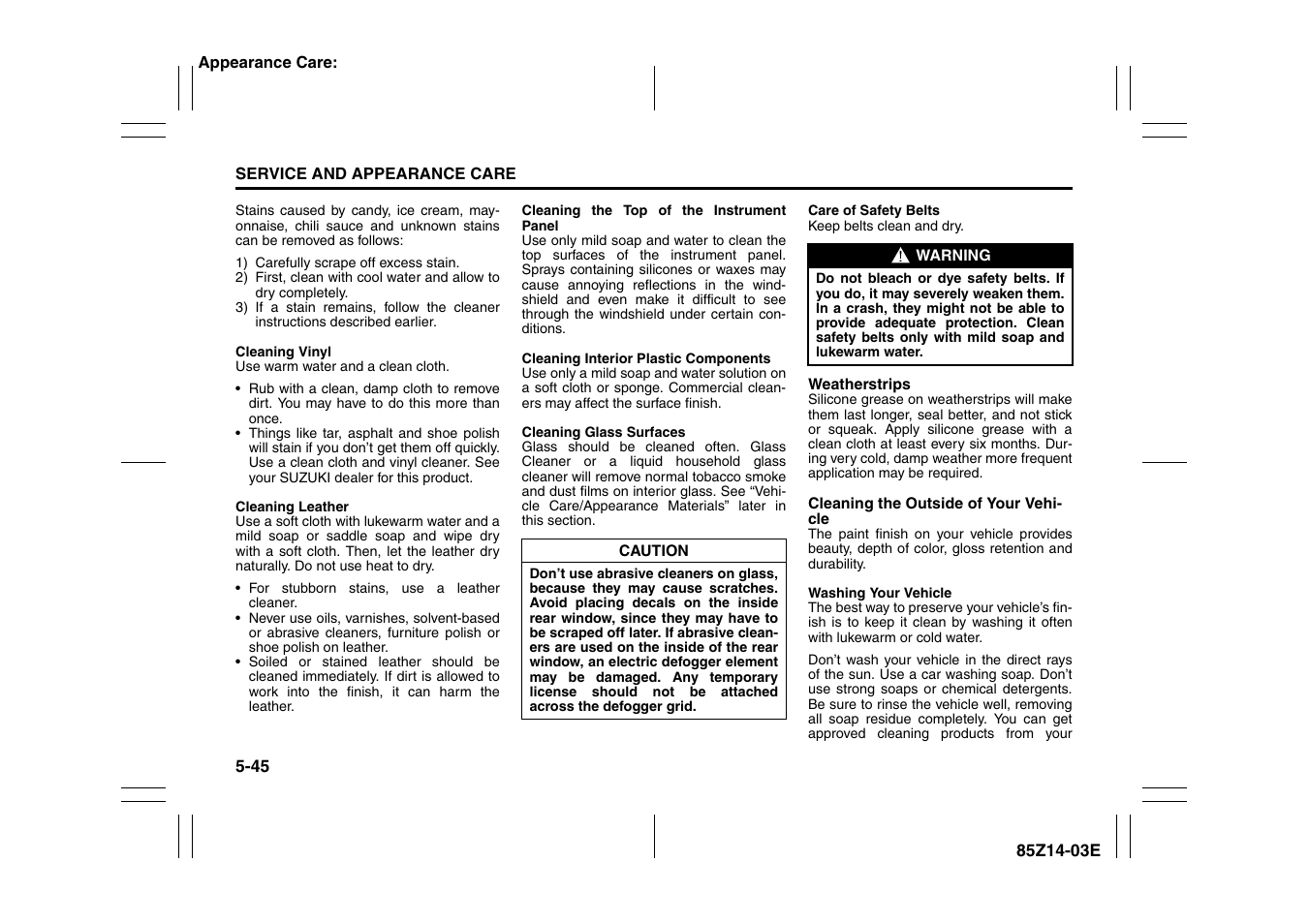 Suzuki 2008 Reno User Manual | Page 189 / 226