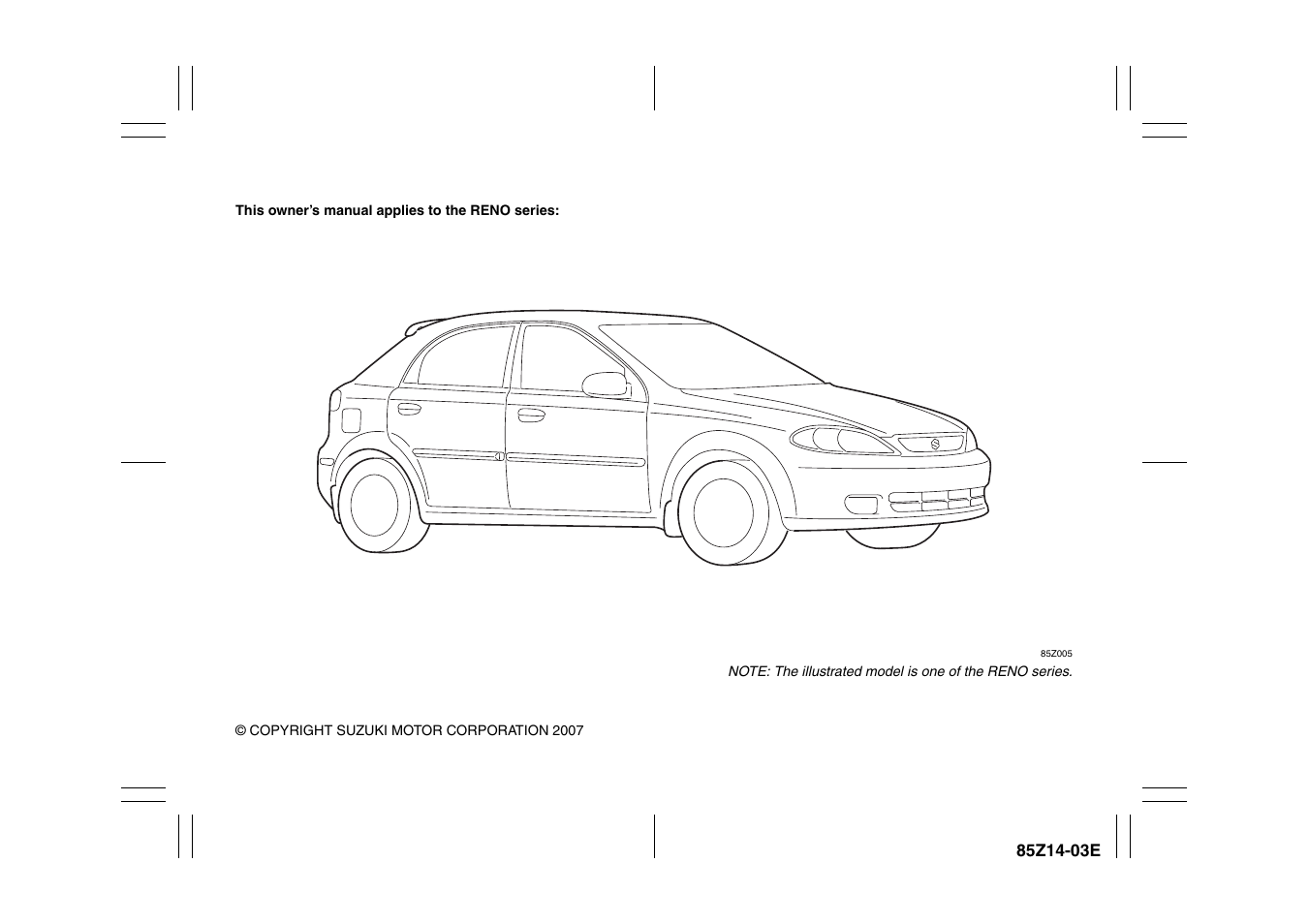 Model.pdf | Suzuki 2008 Reno User Manual | Page 3 / 226