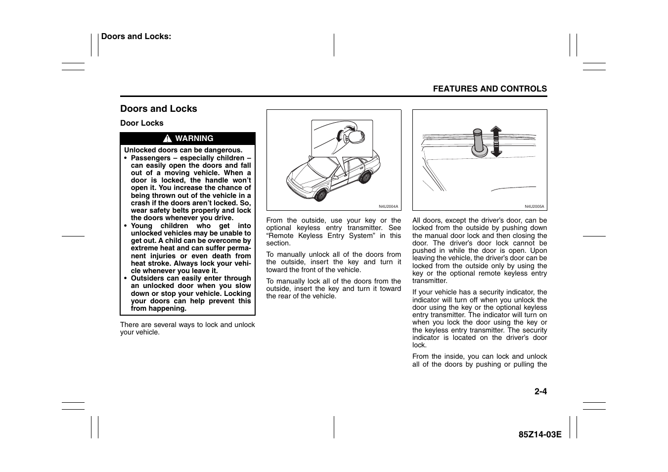 Doors and locks -4 | Suzuki 2008 Reno User Manual | Page 52 / 226