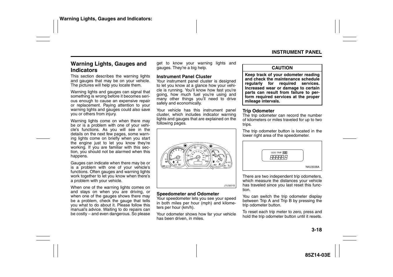 Warning lights, gauges and indicators -18 | Suzuki 2008 Reno User Manual | Page 92 / 226