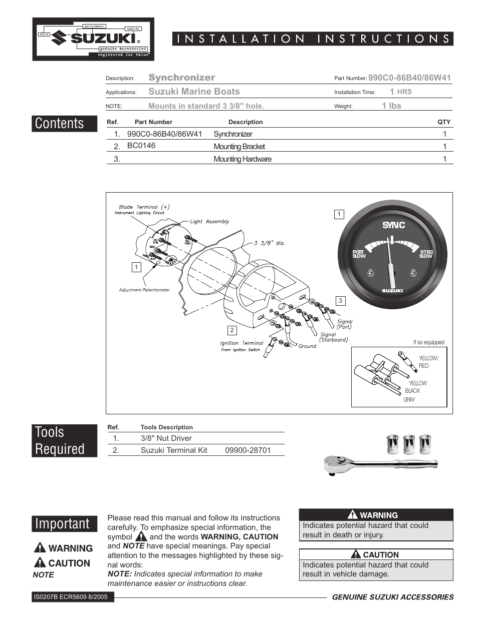 Suzuki 990C0-86B40 User Manual | 4 pages