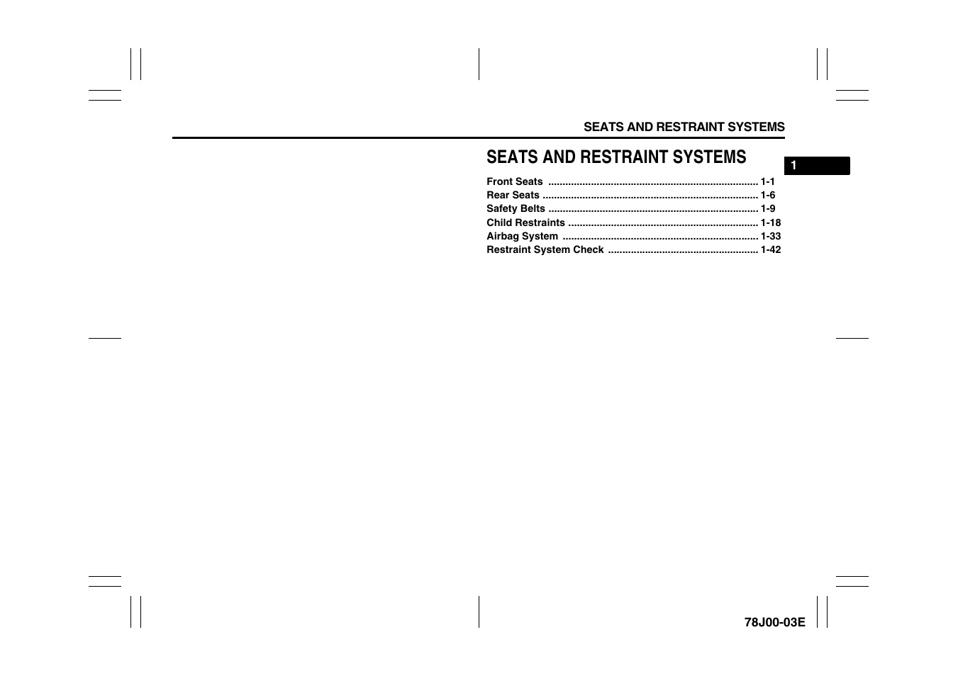 Seats and restraint systems | Suzuki XL7 User Manual | Page 12 / 274