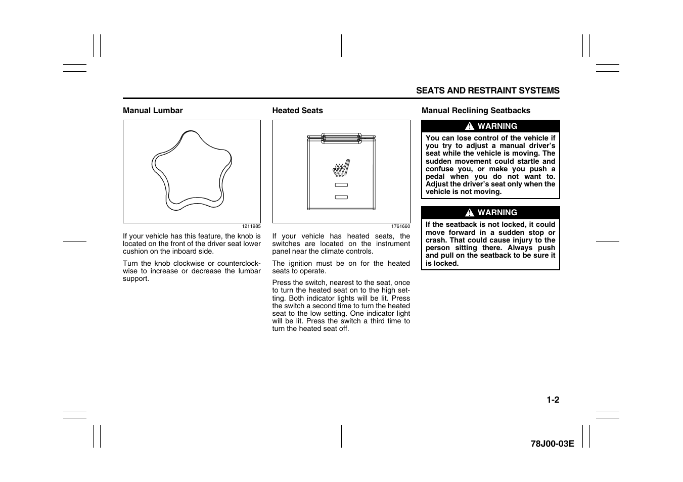Suzuki XL7 User Manual | Page 14 / 274