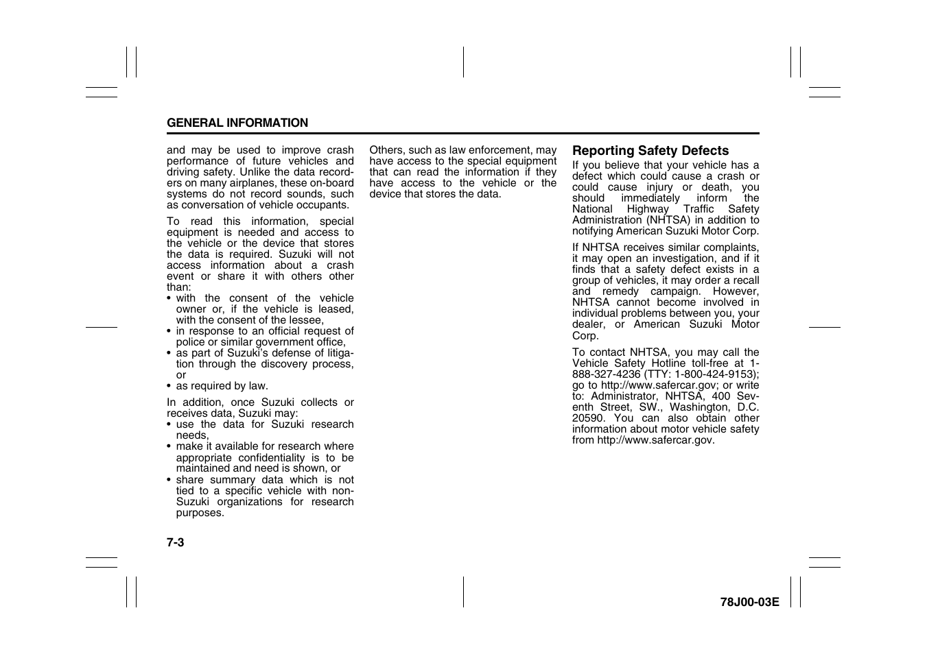 Suzuki XL7 User Manual | Page 265 / 274