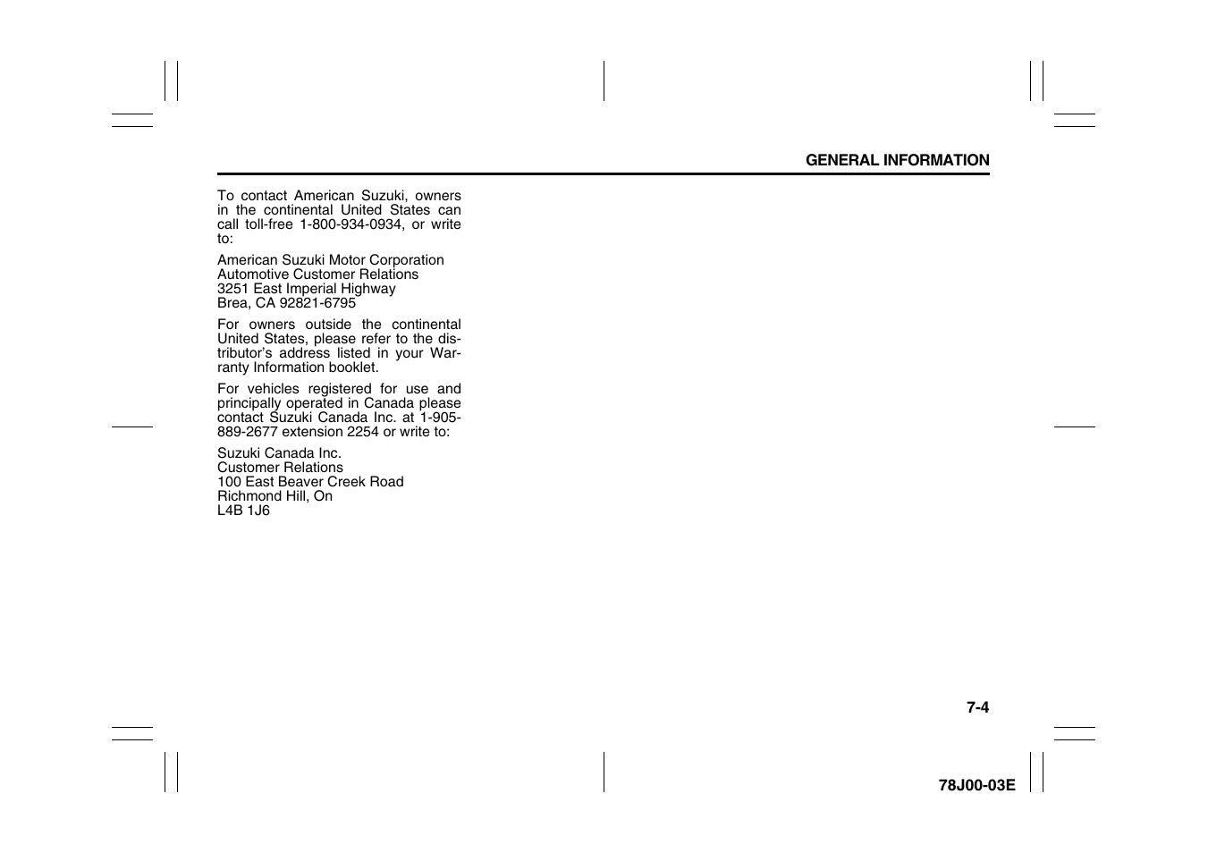 Suzuki XL7 User Manual | Page 266 / 274