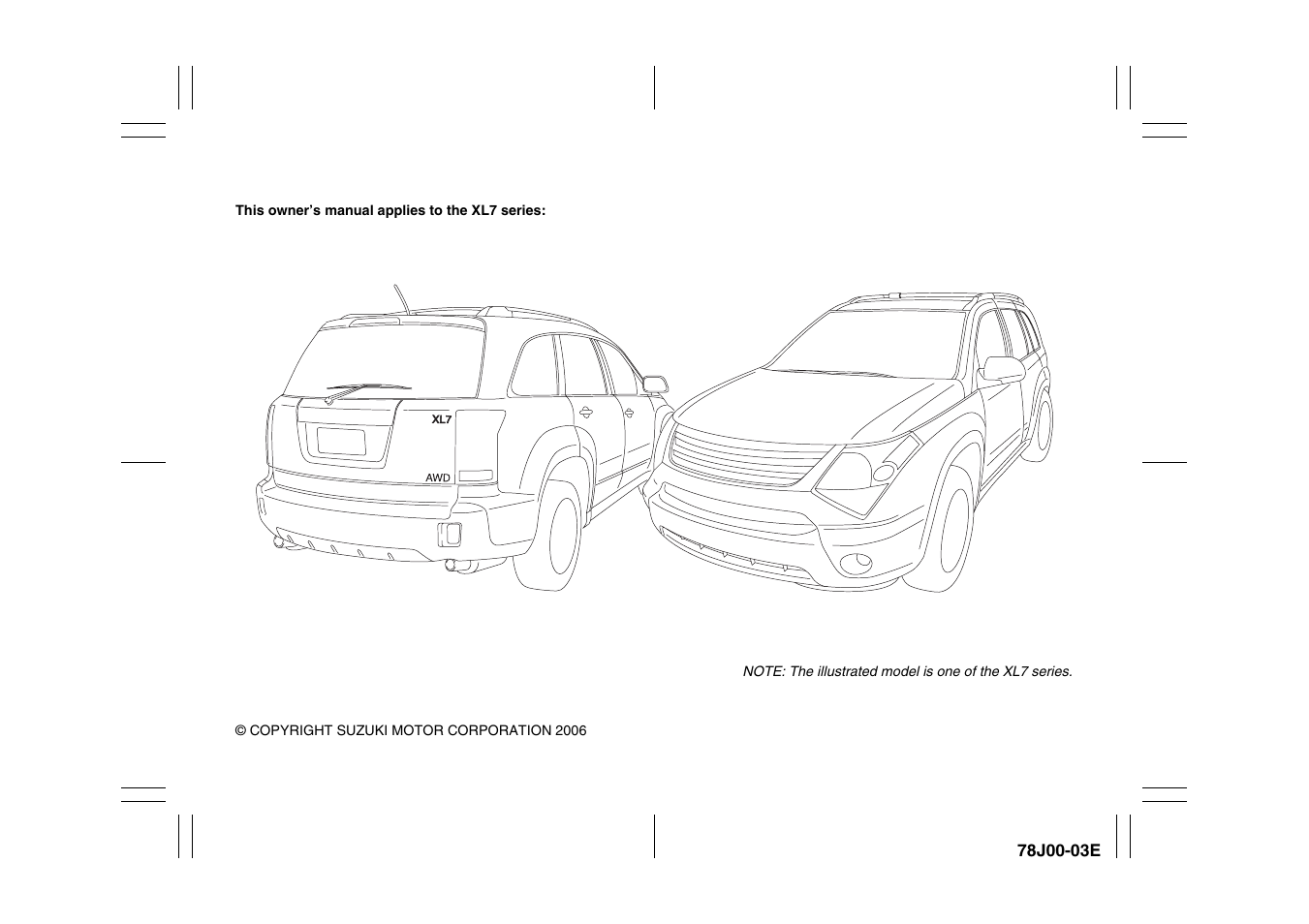 78j00-03e_model | Suzuki XL7 User Manual | Page 3 / 274
