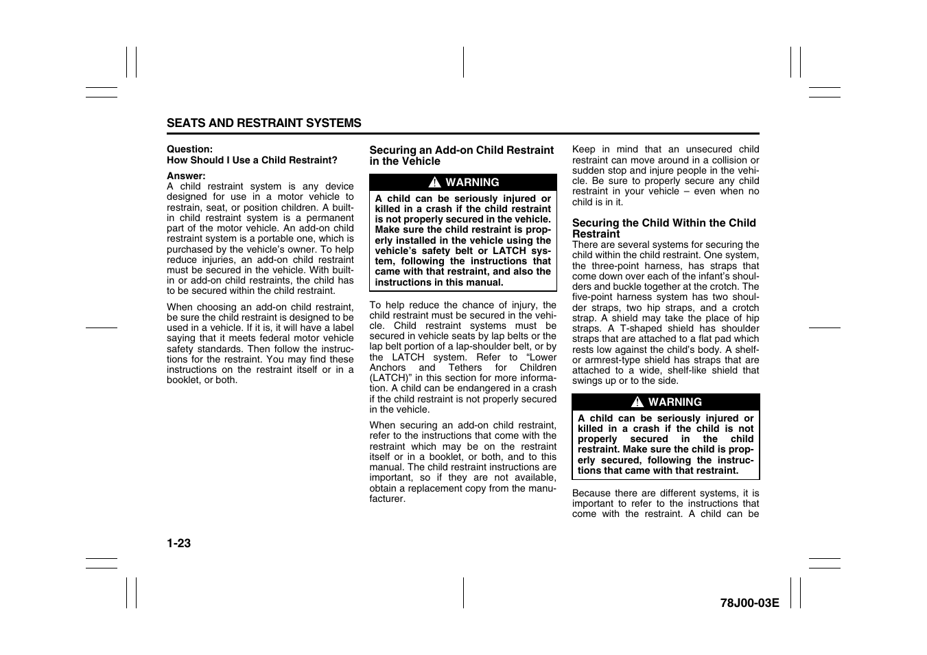 Suzuki XL7 User Manual | Page 35 / 274