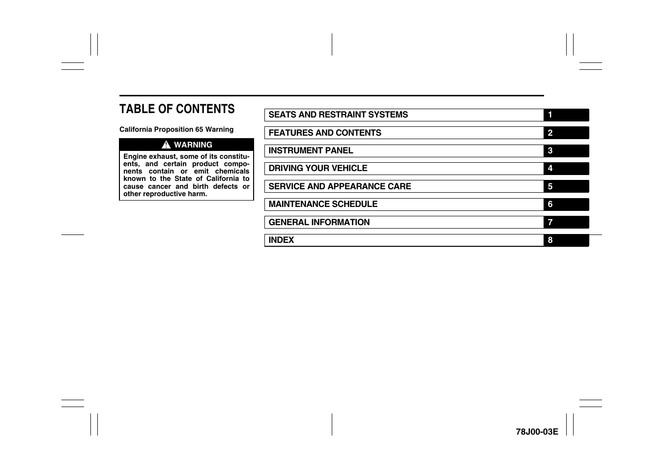 Suzuki XL7 User Manual | Page 6 / 274