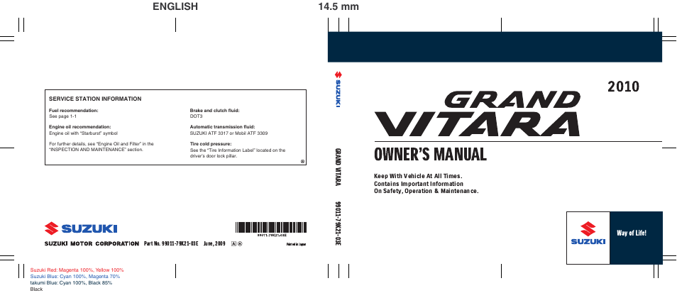 Suzuki 2010 Grand Vitara User Manual | 337 pages