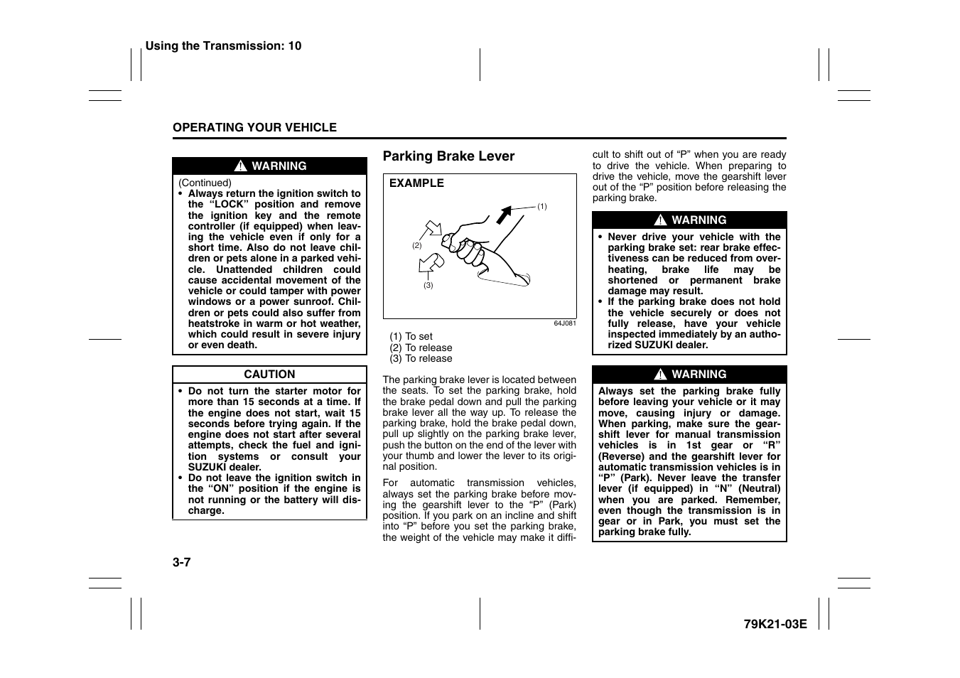 Suzuki 2010 Grand Vitara User Manual | Page 108 / 337