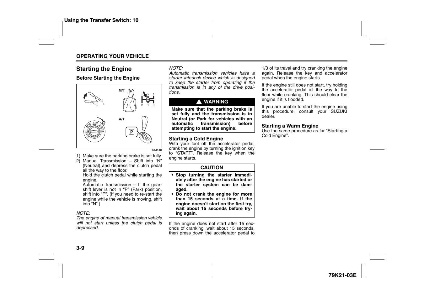 Suzuki 2010 Grand Vitara User Manual | Page 110 / 337