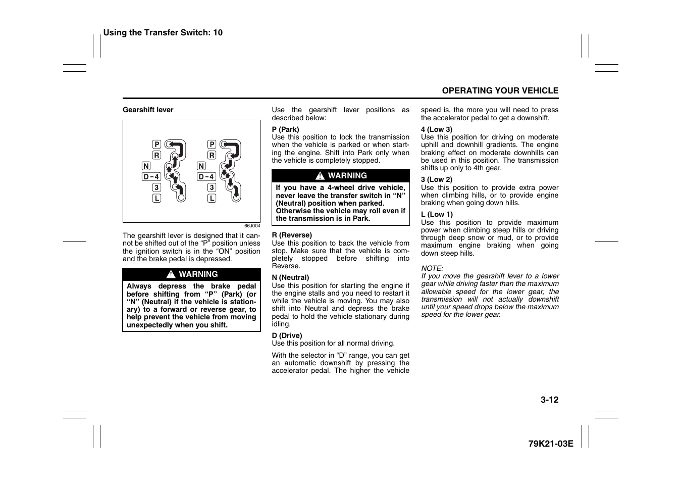 Suzuki 2010 Grand Vitara User Manual | Page 113 / 337