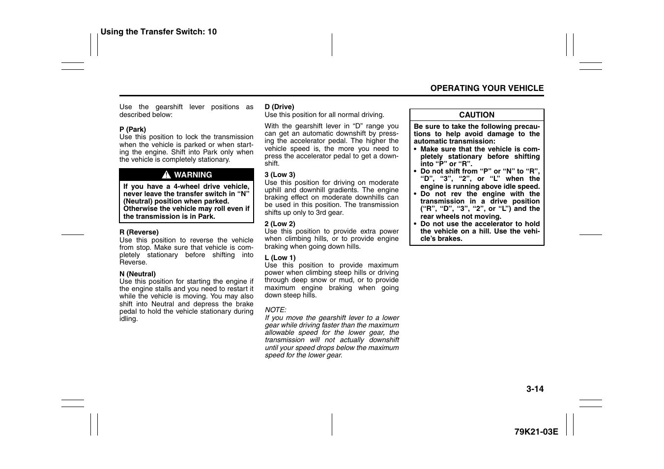 Suzuki 2010 Grand Vitara User Manual | Page 115 / 337