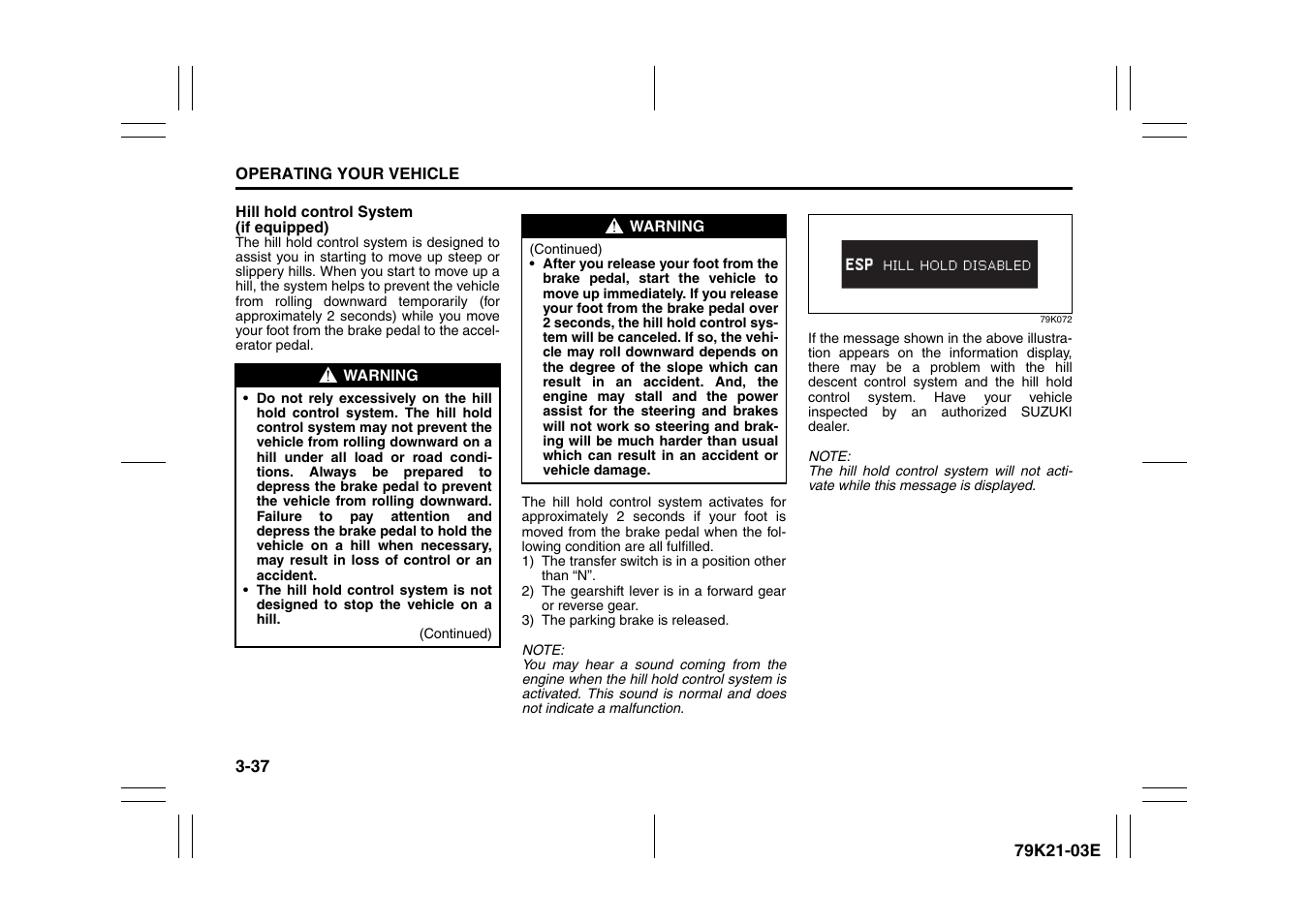 Suzuki 2010 Grand Vitara User Manual | Page 138 / 337