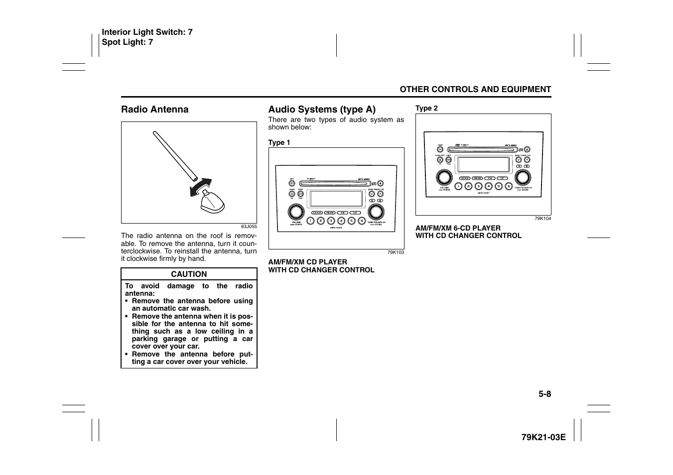 A (p.5-8, Radio antenna -8 | Suzuki 2010 Grand Vitara User Manual | Page 161 / 337