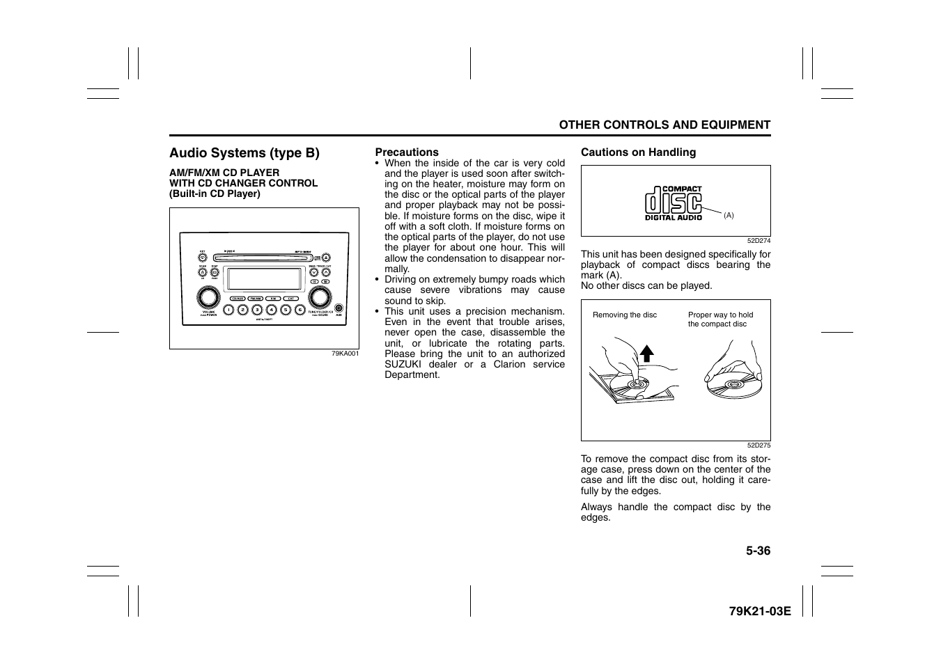 Audio systems (type b) -36, Audio systems (type b) | Suzuki 2010 Grand Vitara User Manual | Page 189 / 337