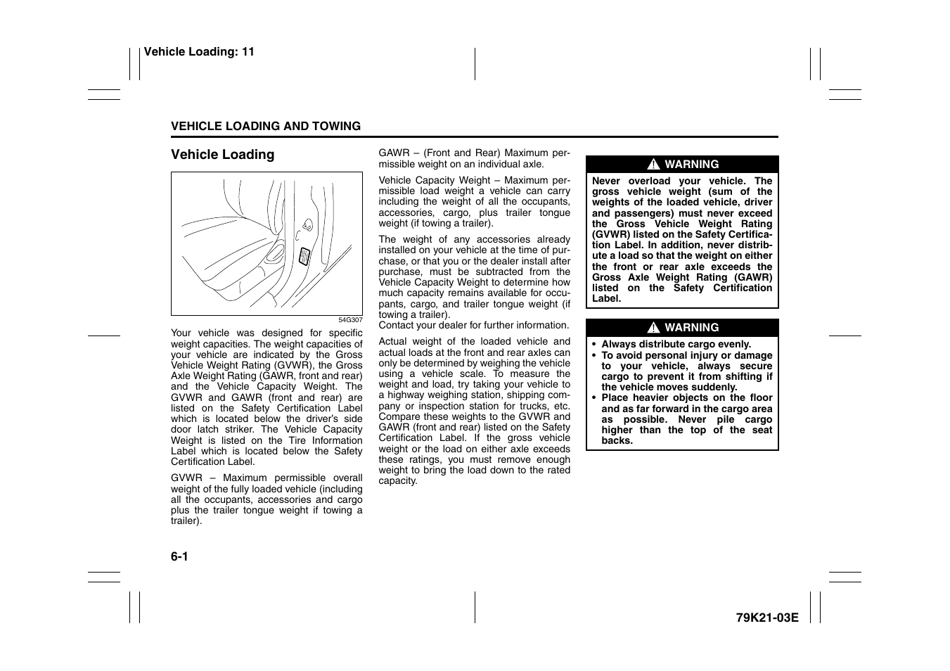 Vehicle loading -1 | Suzuki 2010 Grand Vitara User Manual | Page 238 / 337