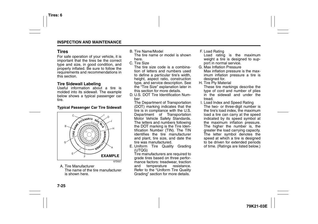 Tires -25 | Suzuki 2010 Grand Vitara User Manual | Page 274 / 337