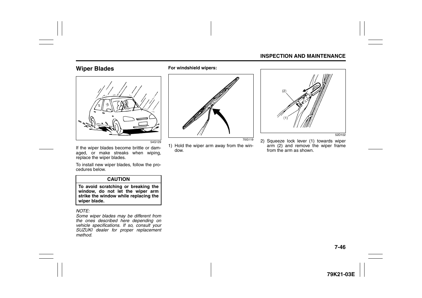 Wiper blades -46 | Suzuki 2010 Grand Vitara User Manual | Page 295 / 337