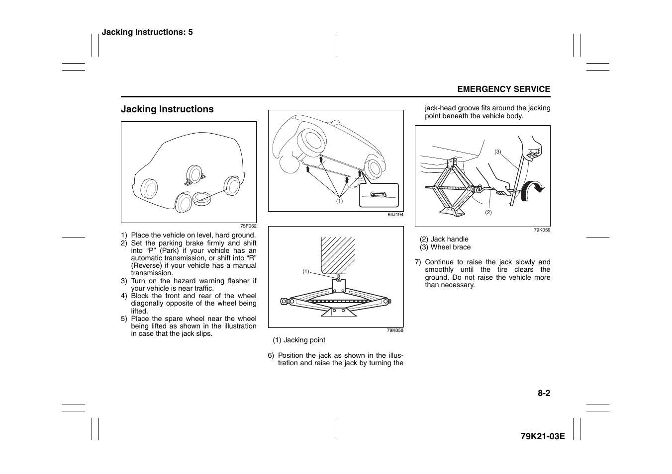 Jacking instructions -2, Jacking instructions | Suzuki 2010 Grand Vitara User Manual | Page 301 / 337