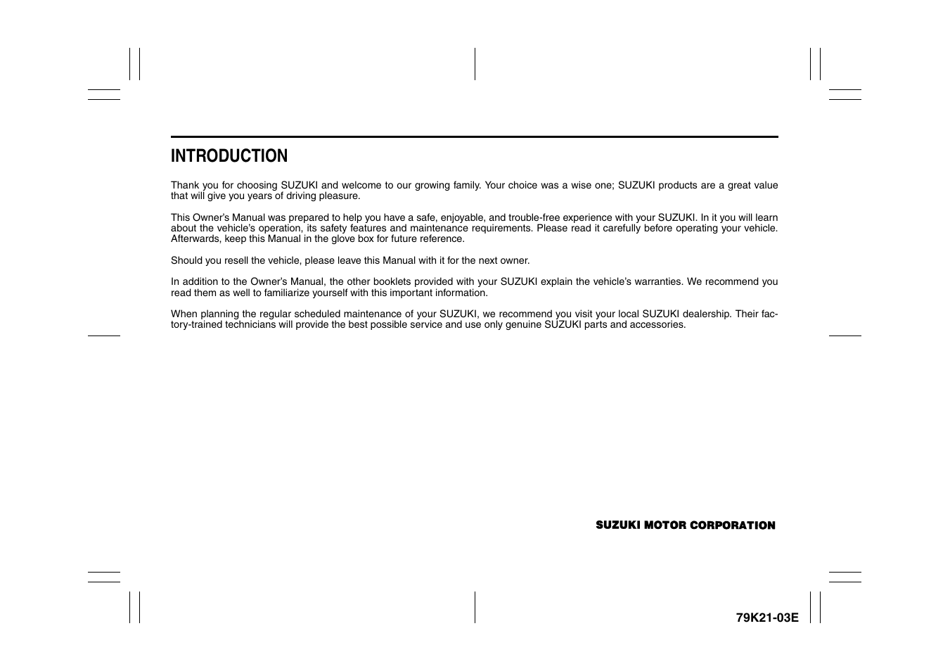Introduction | Suzuki 2010 Grand Vitara User Manual | Page 7 / 337