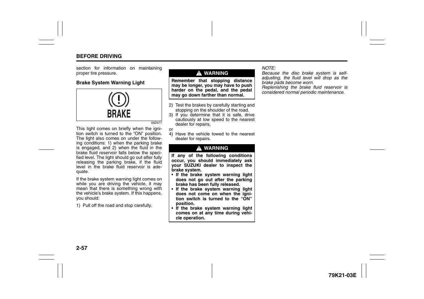 Suzuki 2010 Grand Vitara User Manual | Page 74 / 337