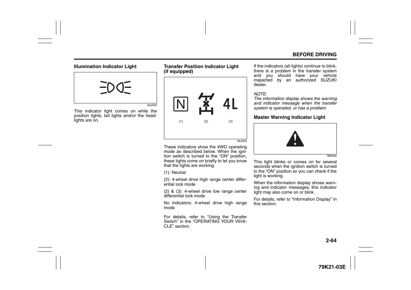 Suzuki 2010 Grand Vitara User Manual | Page 81 / 337