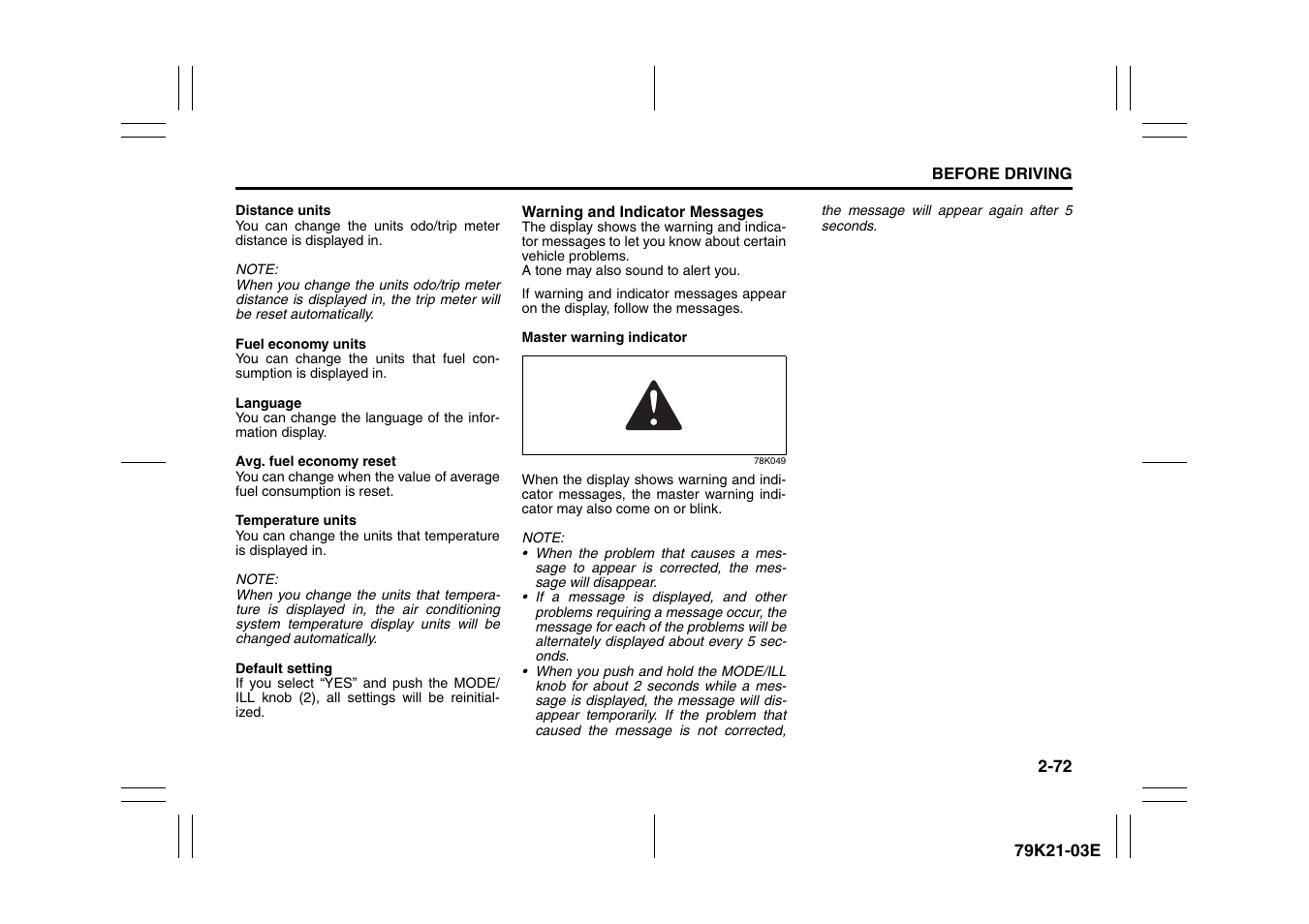 Suzuki 2010 Grand Vitara User Manual | Page 89 / 337