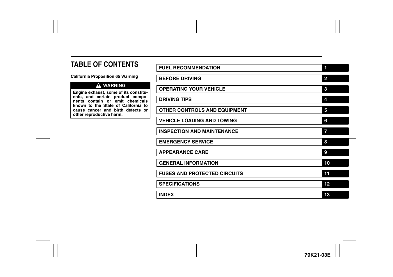 Suzuki 2010 Grand Vitara User Manual | Page 9 / 337