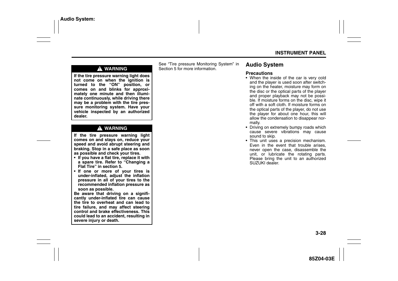 Audio system -28 | Suzuki Automible 2008 Forenza User Manual | Page 104 / 226