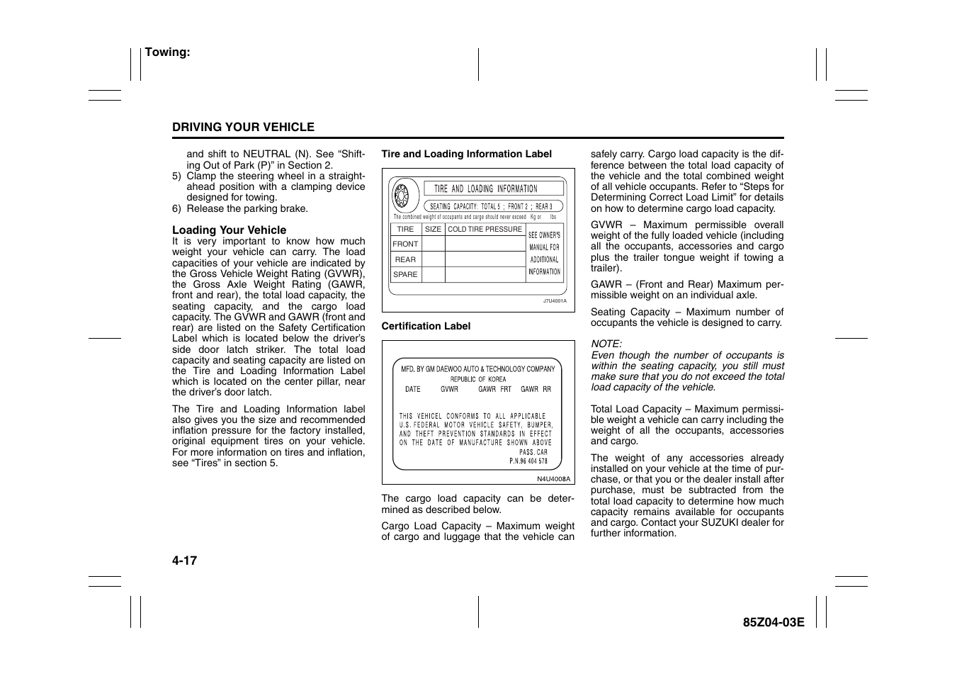 Suzuki Automible 2008 Forenza User Manual | Page 141 / 226